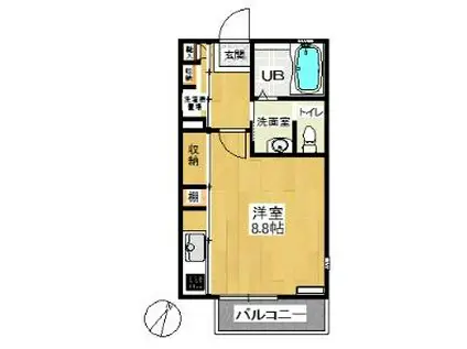 グランシード・アネックス(1K/2階)の間取り写真