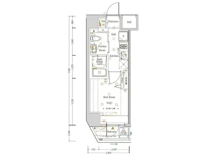 LOG横浜駅東口(1K/4階)の間取り写真