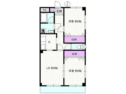 ガーデングレイス(2LDK/3階)の間取り写真