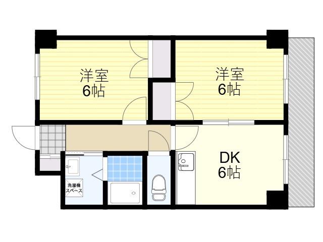 Mプラザ城東六番館(2DK/9階)の間取り写真