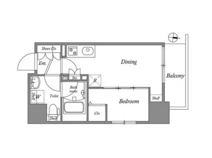 GRANPASEO森下(1DK/6階)の間取り写真