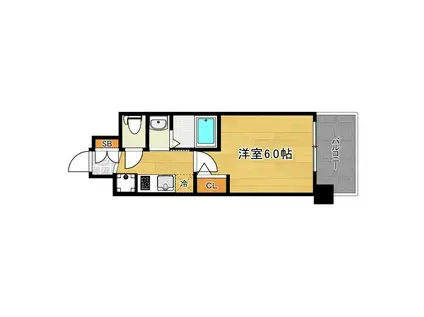 エステムコート難波ウエスト-SIDEIXレデント(1K/12階)の間取り写真