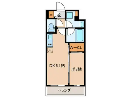JMFRESIDENCE学芸大学(1DK/2階)の間取り写真
