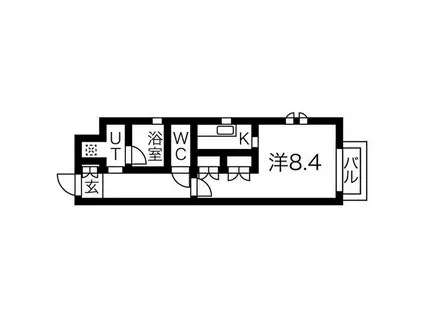 KAISEI本町東(1K/2階)の間取り写真