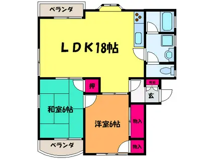 村上ビル(2LDK/4階)の間取り写真