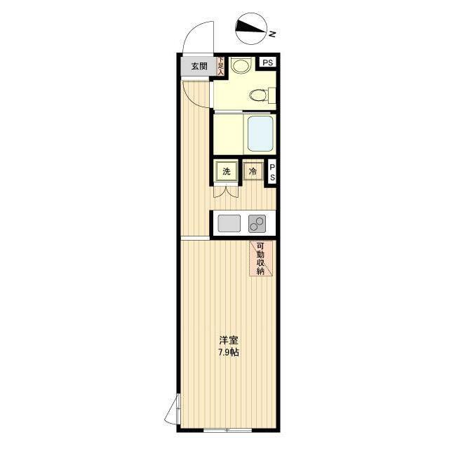 GC用賀(1K/1階)の間取り写真