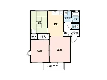 コーポHIRO B(2LDK/2階)の間取り写真