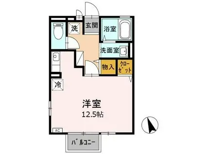 エフハウス桑間(ワンルーム/1階)の間取り写真