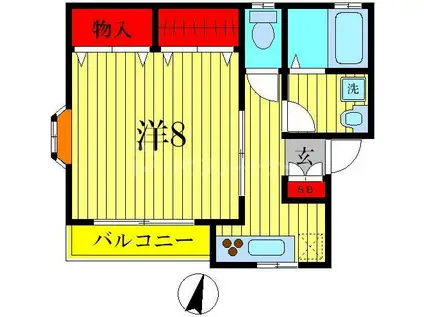 ハイヴェリー(1K/1階)の間取り写真