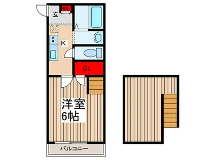WILL GRANO岩槻(1K/2階)の間取り写真