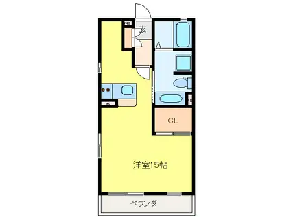 FLAT WIN(ワンルーム/2階)の間取り写真