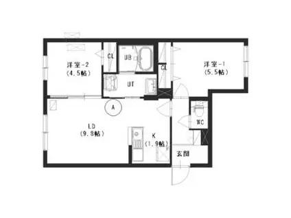 アッサンブラージュM.K.M(2LDK/4階)の間取り写真