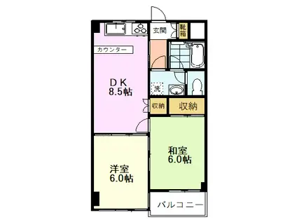 メゾンドエクレール(2DK/1階)の間取り写真