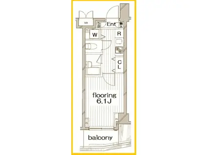 GRANDVAN TAQTYS YOKOHAMA(1K/5階)の間取り写真