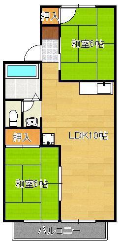 ホワイトピア(2LDK/2階)の間取り写真