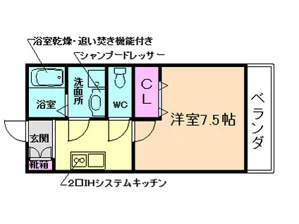 パウゼ西本町(1K/6階)の間取り写真