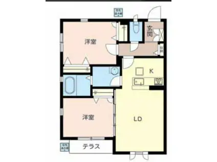 松録荘(2LDK/1階)の間取り写真