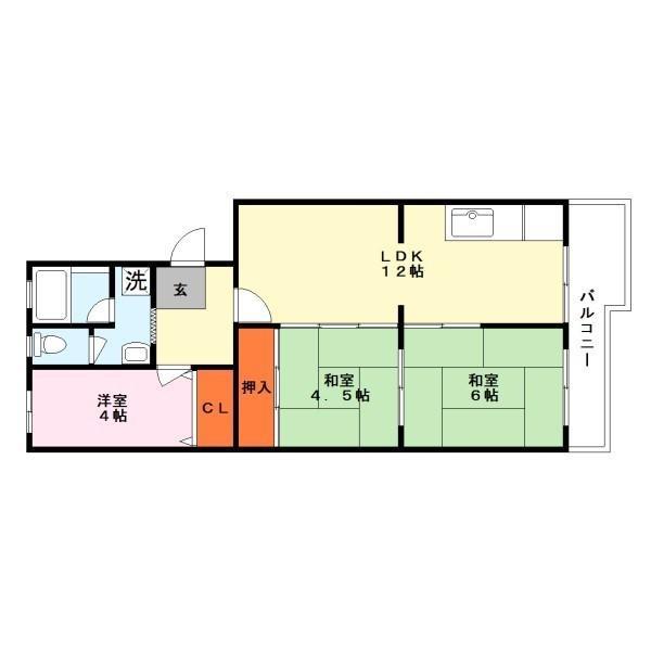 ヴィラ瑞穂(3LDK/3階)の間取り写真