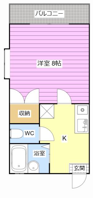 ベルエポック(1K/2階)の間取り写真