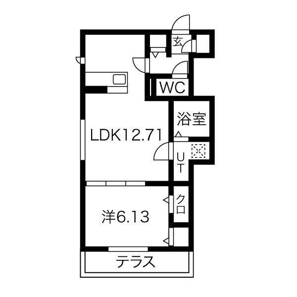 ベネイースト(1LDK/3階)の間取り写真