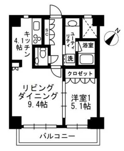 アーバンパーク代官山II(1LDK/3階)の間取り写真