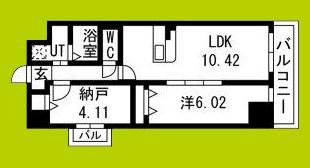 アーバンパーク新大阪(1SLDK/4階)の間取り写真