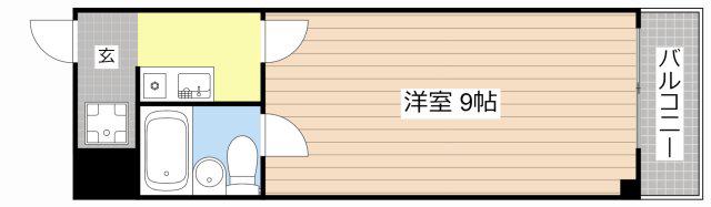サンクリエート彦根(1K/3階)の間取り写真