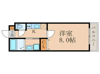 BRILLIA COURT 龍谷大前(1K/1階)の間取り写真