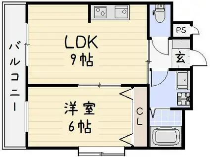 チャペルコンサート(1LDK/5階)の間取り写真