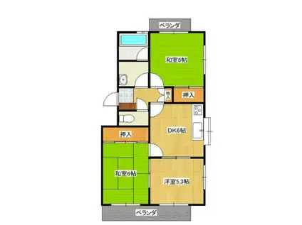 浜崎第1マンション(3DK/3階)の間取り写真
