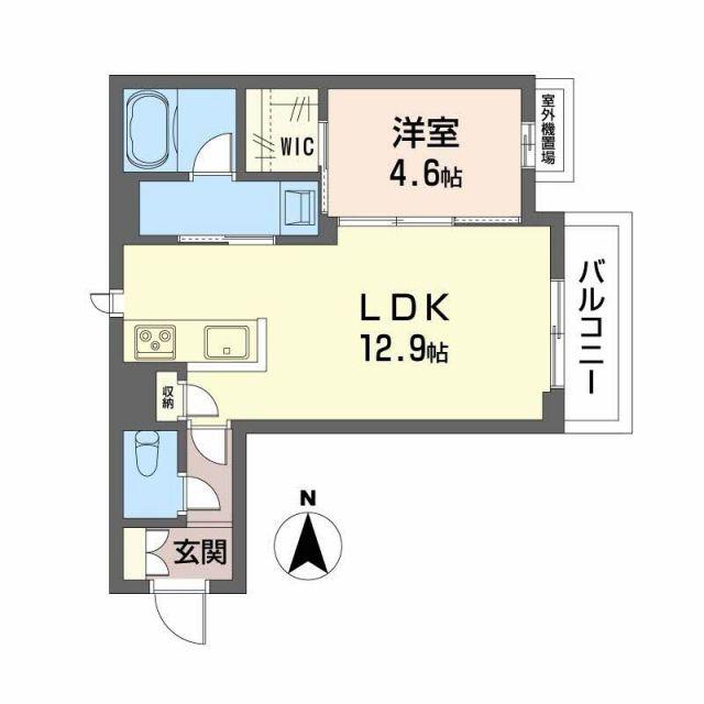 ユーグレイス東島田(1LDK/3階)の間取り写真