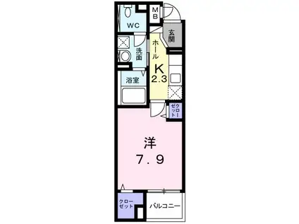 コレクト ライル(1K/1階)の間取り写真