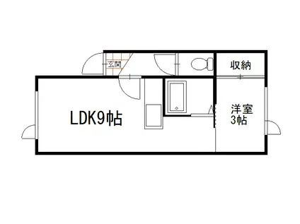 レインボーコート(1LDK/2階)の間取り写真