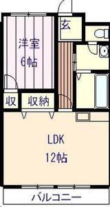 ベルハイツ(1LDK/2階)の間取り写真