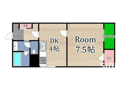 パーク沢瀉(1DK/5階)の間取り写真