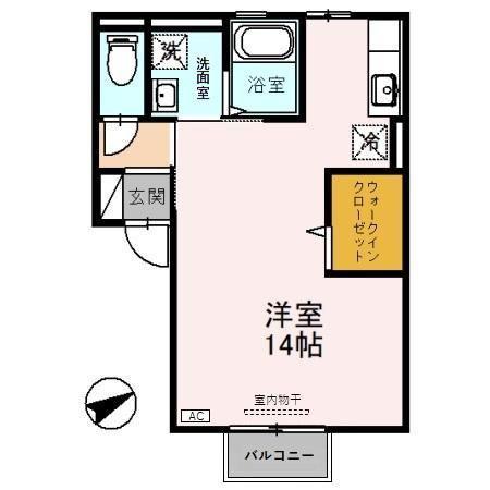 エクセレント(ワンルーム/1階)の間取り写真
