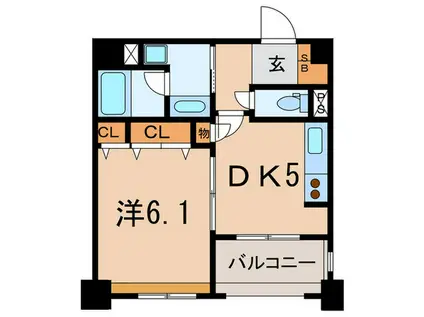 クリオ三田ラ・モード(1DK/2階)の間取り写真