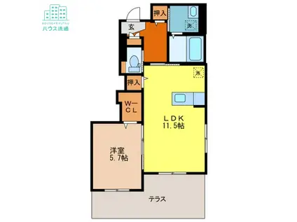 グリーンガーデン弐番館(1LDK/1階)の間取り写真