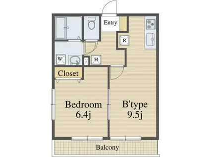 トラスティ本間(1LDK/2階)の間取り写真