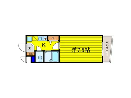 天満橋リーフビル・ネバーランド天満橋(1K/13階)の間取り写真