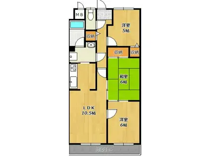 ラフェスタ大塩(3LDK/7階)の間取り写真