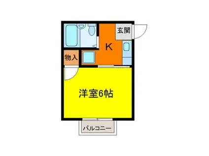 ビレッジあせび(1K/1階)の間取り写真