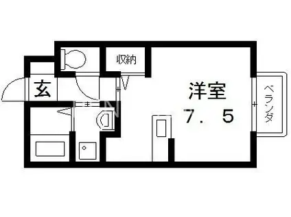 メゾンドゥ長瀬II(1K/1階)の間取り写真