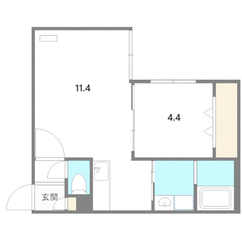 PINE VILLAGE YU(1LDK/4階)の間取り写真