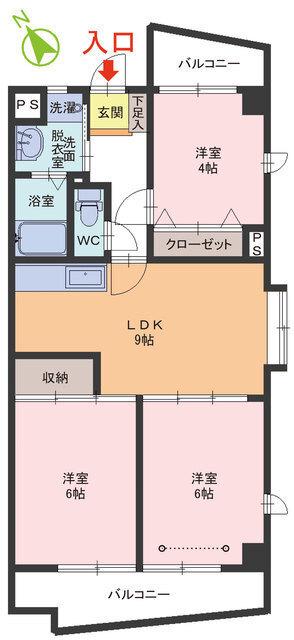 ライフステージタカマII(3LDK/3階)の間取り写真