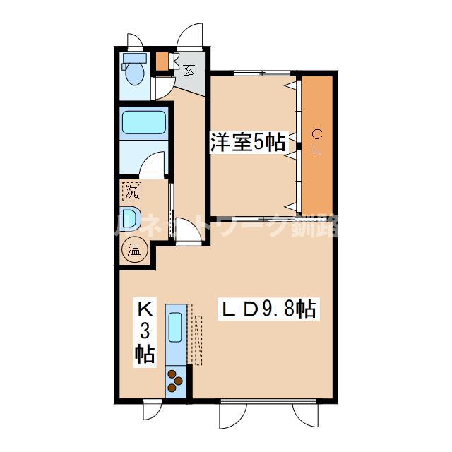 さくらハイツ(1LDK/1階)の間取り写真