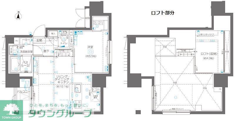 ZOOM錦糸町(1LDK/14階)の間取り写真