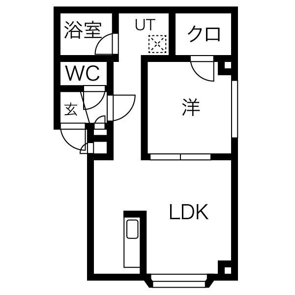 ダムズ21(1LDK/4階)の間取り写真