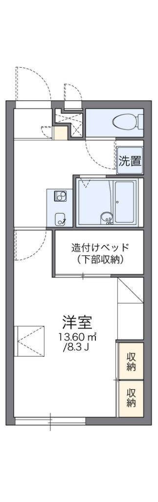 レオパレス東香里(1K/1階)の間取り写真