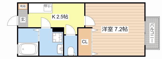 シャーメゾン彦根EST(1K/1階)の間取り写真